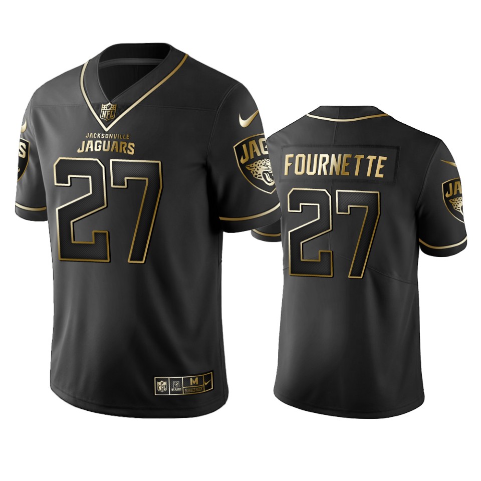 Men Nike Jaguars 27 Leonard Fournette Stitched NFL Vapor Untouchable Limited Black Golden Jersey